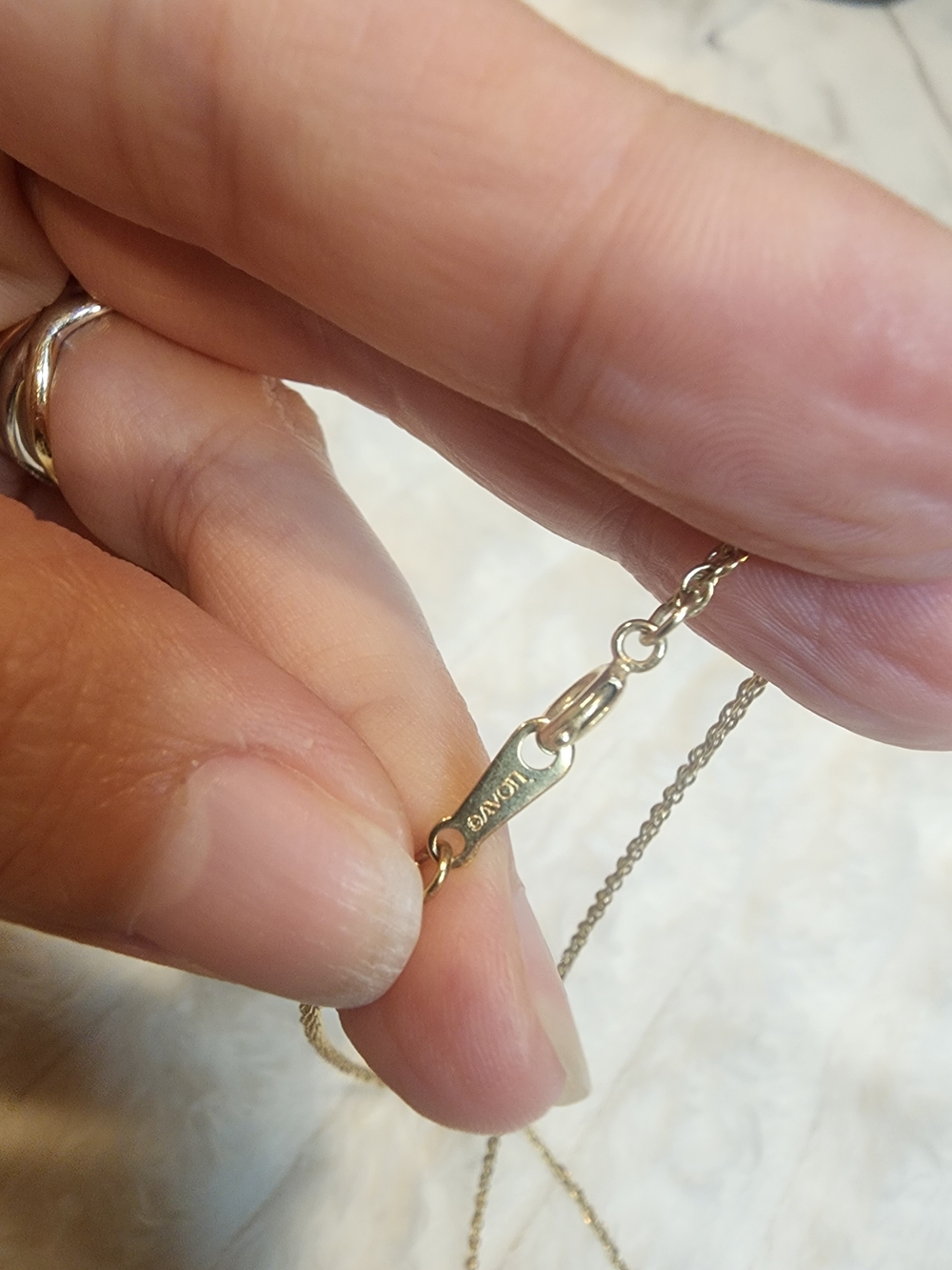 Avon Gold Tone Initial J Charm Necklace with Dangling Charms - Picture 4 of 4